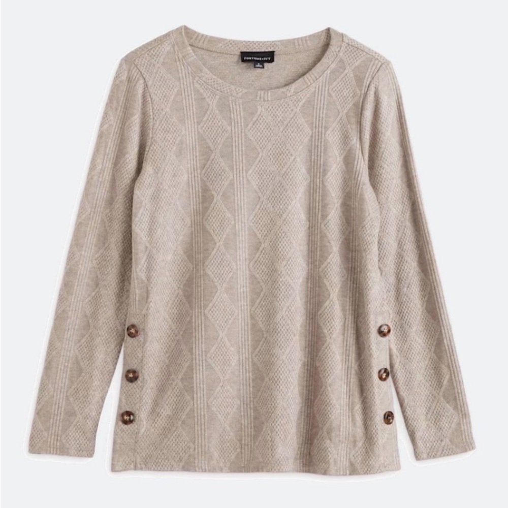 Beige Textured Women's Top